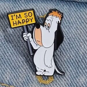 DROOPY dog enamel pin - classic cartoon brooch lapel